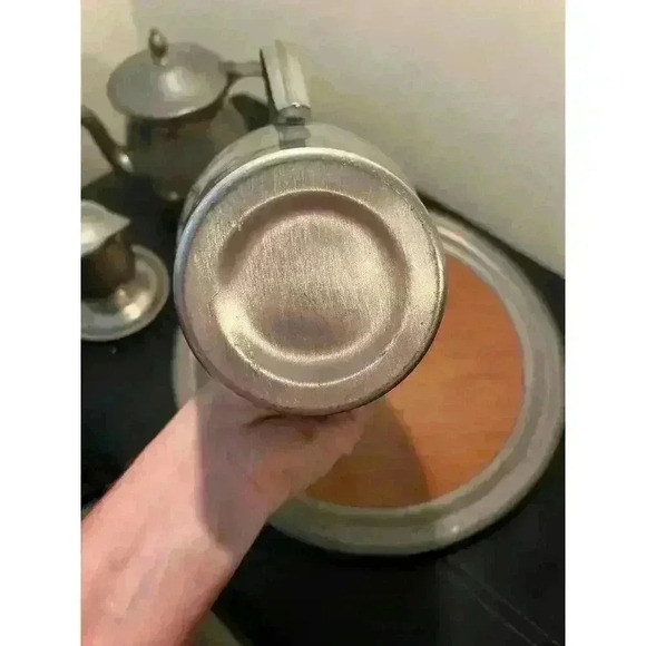 Vintage Pewter Coffee, tea, creamer set. - Picture 3 of 15